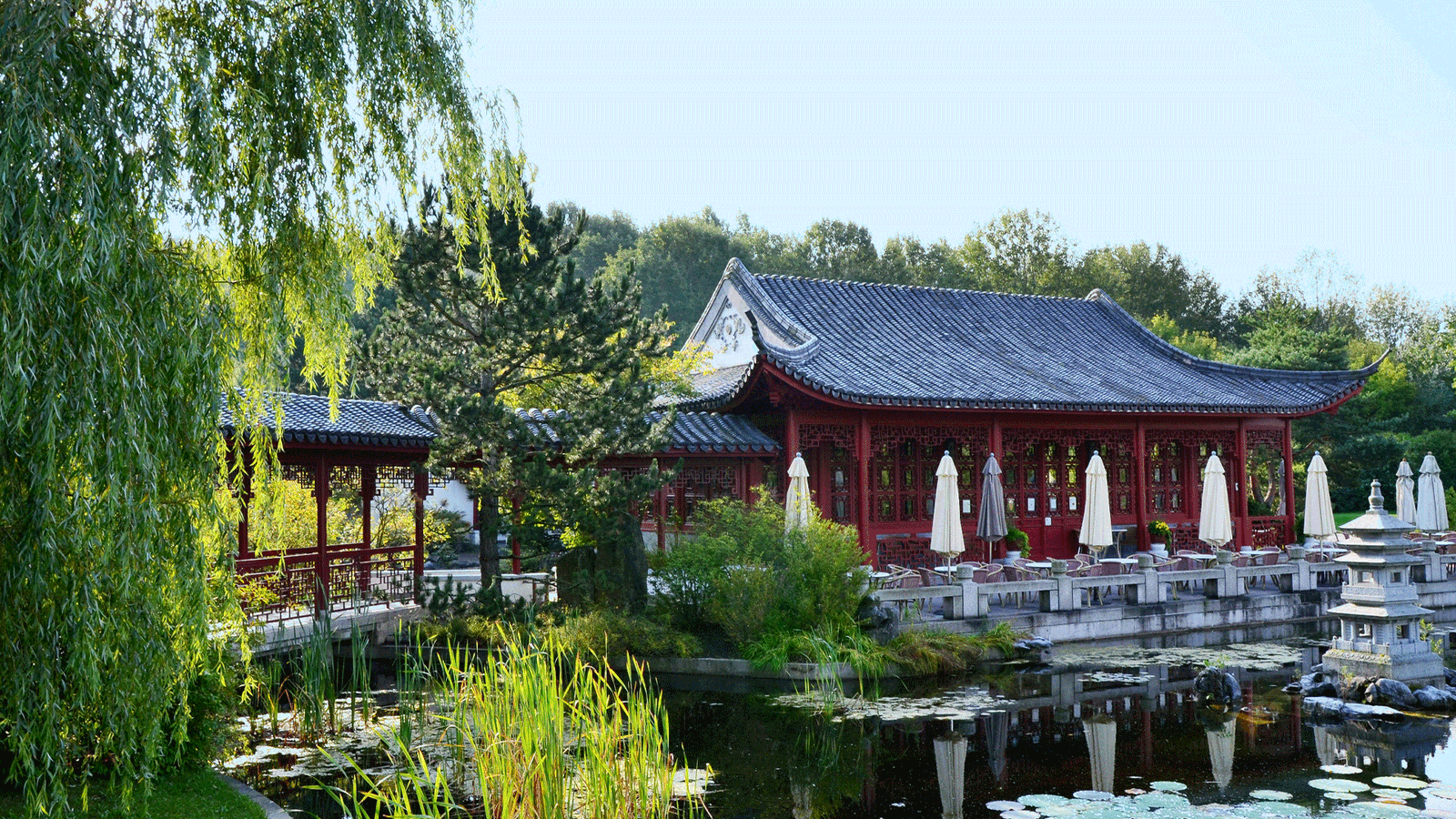 Seilbahn in den Gärten der Welt in Berlin-Mahrzahn