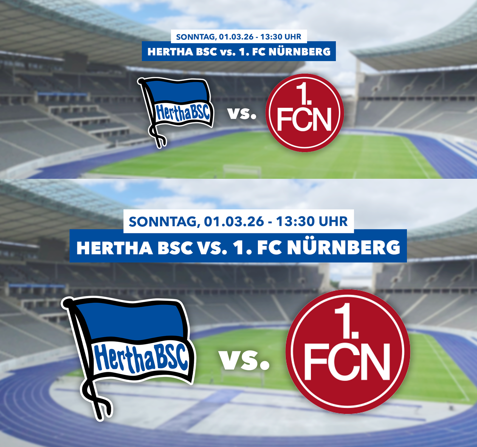 Hertha - 1 FC. Nürnberg Header 2026