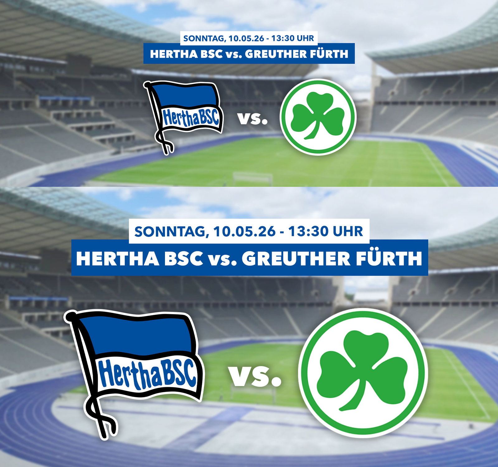 Hertha BSC Heimspiel Banner gegen Greuther Fürth