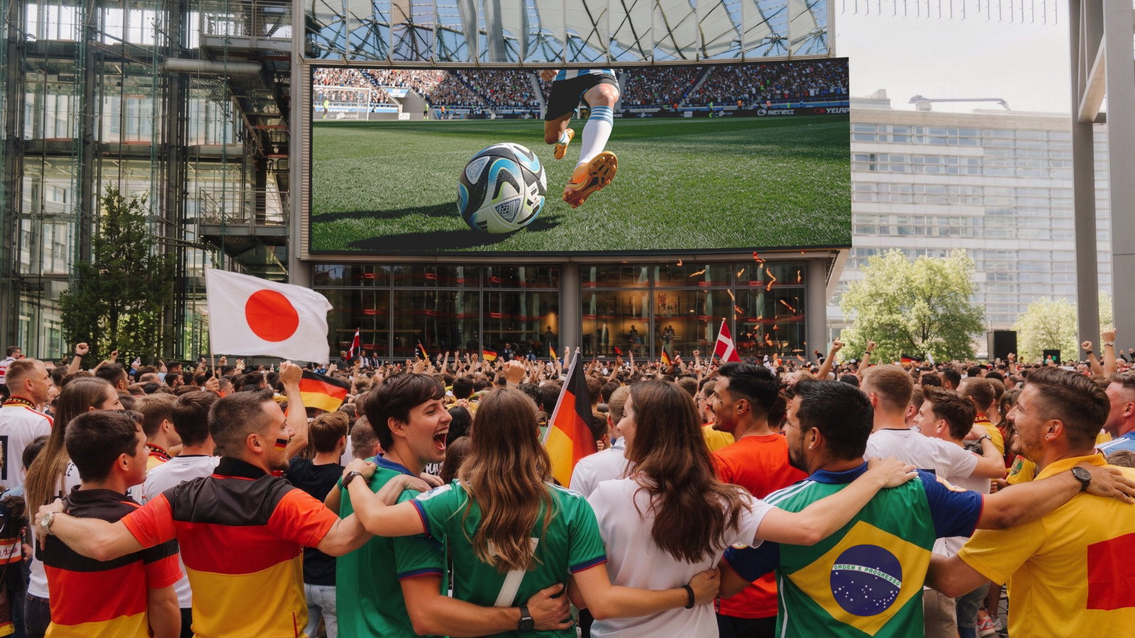 Public Viewing im Center am Potsdamer Platz in Berlin