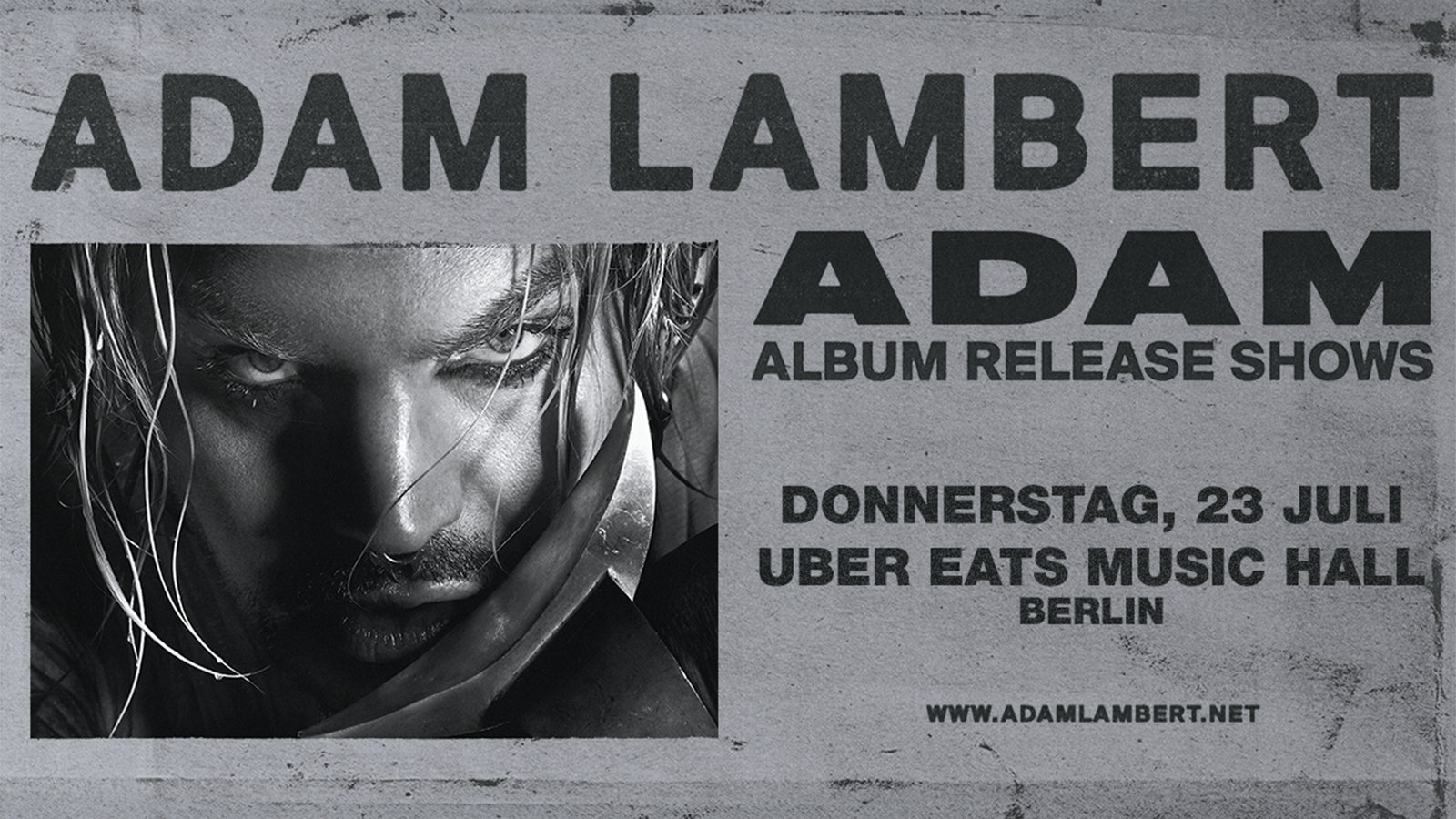 Werbeplakat von Adam Lambert und seiner Album Release Tour
