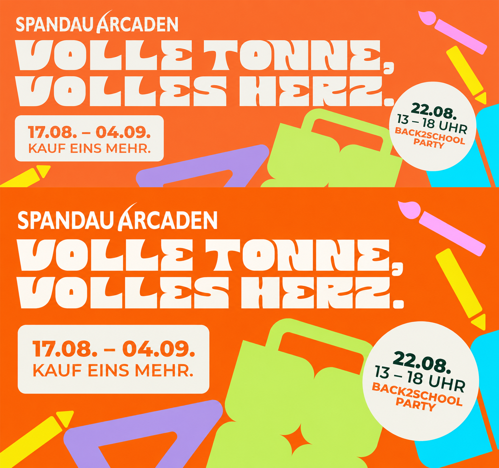 Spandauer Arcaden back to school aktion 