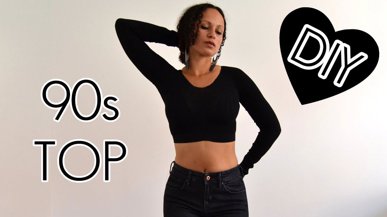 DIY 90s Crop Top - Oberteil aus Strumpfhose selber machen in 2 Minuten