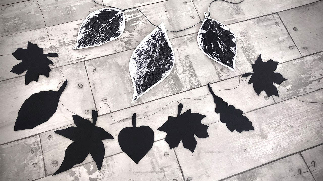 DIY Blätter Girlande aus Papier Herbst Deko