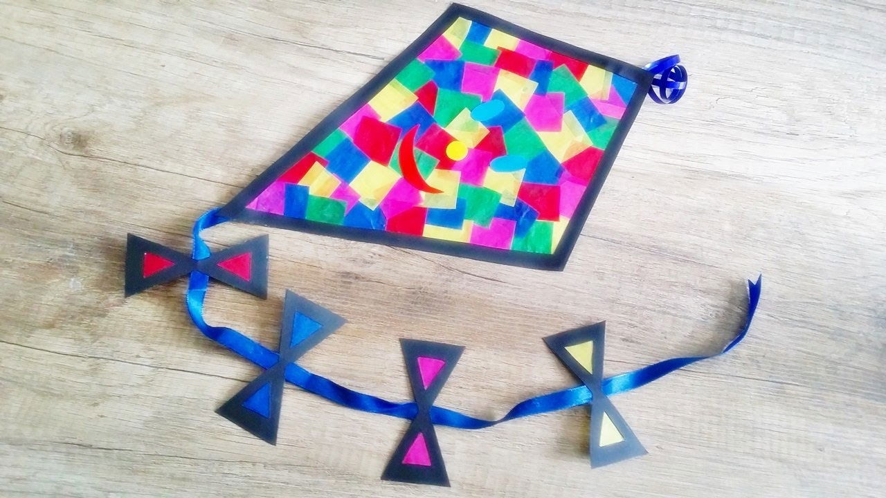 Basteln: Drache mit Transparentpapier / Der Herbst kann kommen