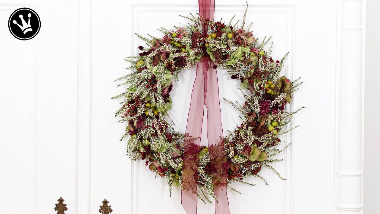 DIY - Herbstdeko selbermachen | TÜRKRANZ aus Naturmaterial selber binden - ganz einfach  | How to