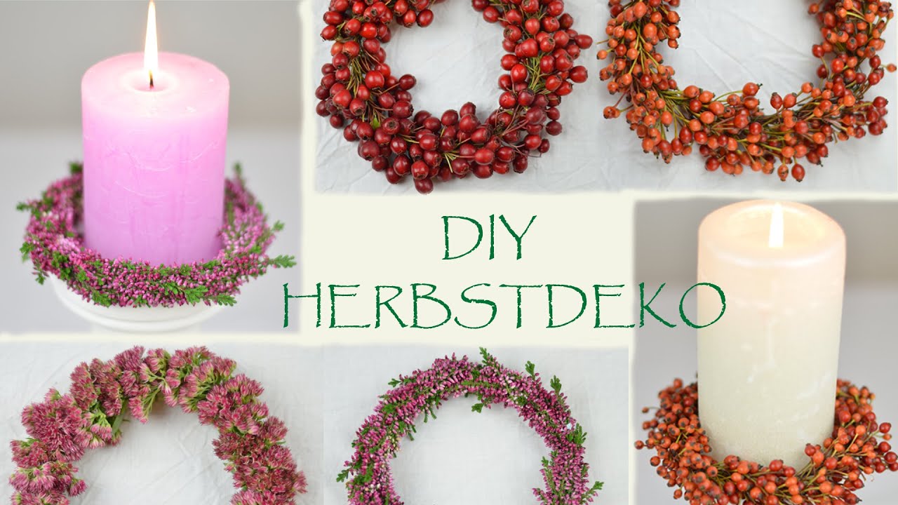 DIY - monochrome Herbstkränze aus Beeren und Blüten I Herbstdeko I Tischdeko I How to