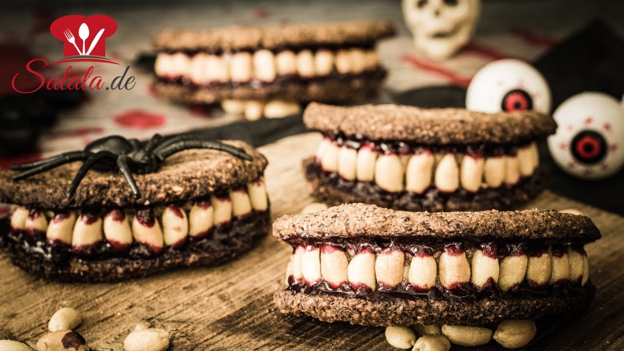 ZOMBIE GEBISS ? mit Erdnusscreme für HALLOWEEN I Low Carb Rezept